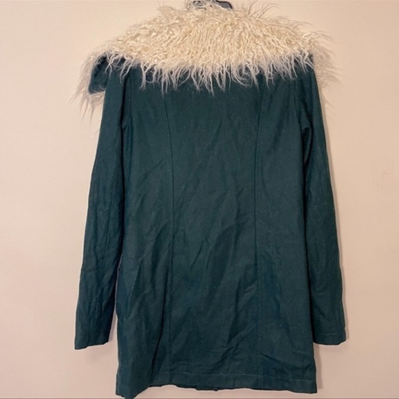 Nasty Gal wool blend faux fur zip front jacket womens size XS - Picture 4 of 10